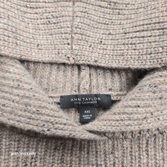 NWOT Ann Taylor Flecked Cashmere Ribbed Hoodie Thick - Picture 6 of 14